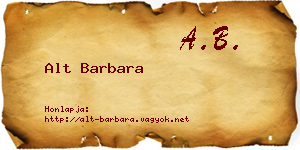 Alt Barbara névjegykártya