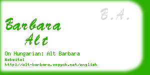 barbara alt business card